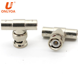 <strong>BNC</strong> T Type Three-way Monitoring Video Connector <strong>BNC</strong> <strong>Adapter</strong> Q9 Connector Male to Double Female Connector - Product Image 1