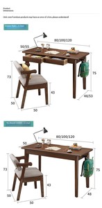 Semplice piccola scrivania del Computer e sedia in legno massello nordico studente scrivania ufficio per adulti e uso domestico - Product Image 6