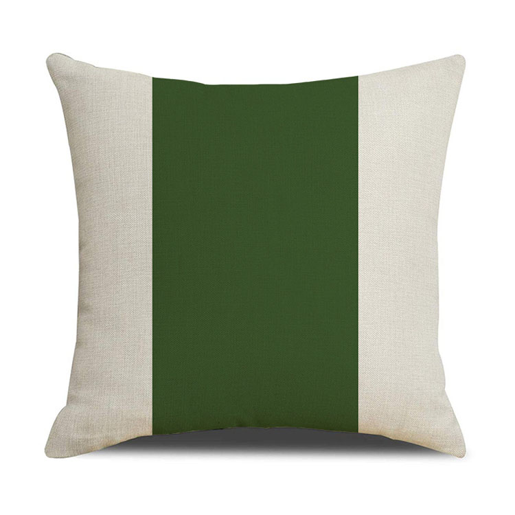 Luxury Style Green Linen Sofa Pillowcase Dark Green Geometric Pattern Pillowcase Bedside Decoration Cushion Cover