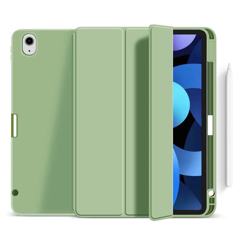 ยอมรับปากกาชาร์จสำหรับ2021 Trifold Soft TPU กรณียอมรับผู้ถือดินสอกรณีแท็บเล็ตสำหรับ iPad Mini 6