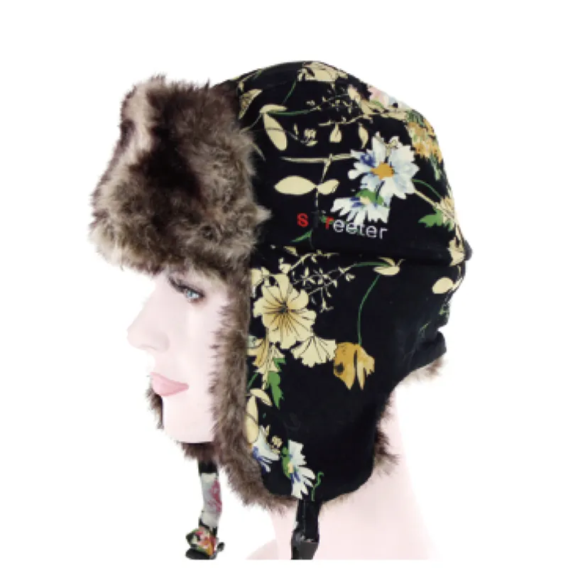 카모 모피 귀 플랩 멕시코 러시아 기병 셰르파 스키 마스크 트래퍼 겨울 모자