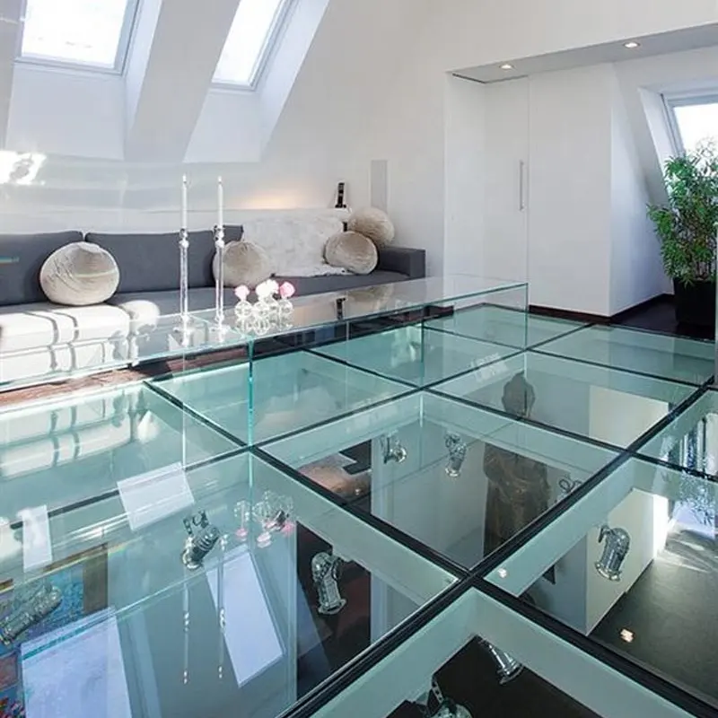 Preço de fábrica de vidro laminado temperado transparente antiderrapante de segurança para escadas/piso/vidro balaustrada