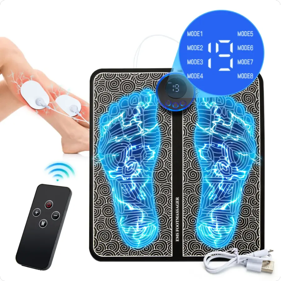 Leg Foot Muscle Stimulation Pad Improve Blood Circulation EMS Foot Massage Mat With Remote Control