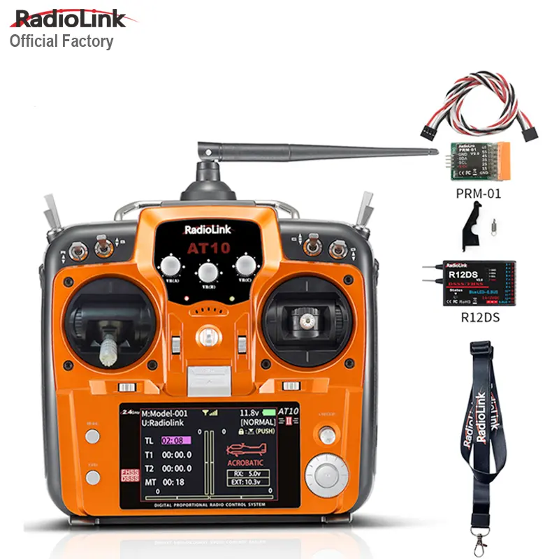 Factory Outlet Radiolink AT10II 12CH Rc Zender Voor Afstandsbediening Helikopter Met Programmeerbare Mix Controle
