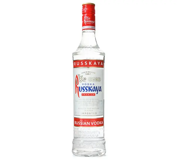 750ml Russian vodka clear glass bottle for vodka shape customized