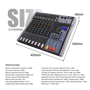 Mezclador de audio profesional de 8 canales, consola de DJ, interfaz de controlador de mezcla para escenario para tarjetas de sonido y escenarios