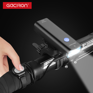 Gaciron senter sepeda <span class=keywords><strong>Led</strong></span> aluminium, lampu pit kuat 850Lumen bisa diisi ulang USB IPX6 tahan air