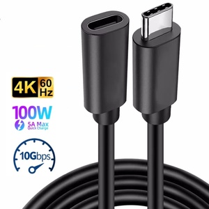 <strong>USB</strong>-C Extension Cord Custom 1M 2M 3M 3A/5A 10Gbps <strong>3</strong>.<strong>1</strong> <strong>USB</strong> <strong>Type</strong> C Extender Cable for Male to Female <strong>USB</strong> <strong>Type</strong> C Extension Cable