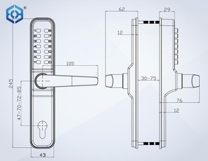 Silver Zinc Alloy <strong>Numeric</strong> <strong>Keypad</strong> <strong>Lock</strong> Mechanical Door Combination Safe <strong>Lock</strong>