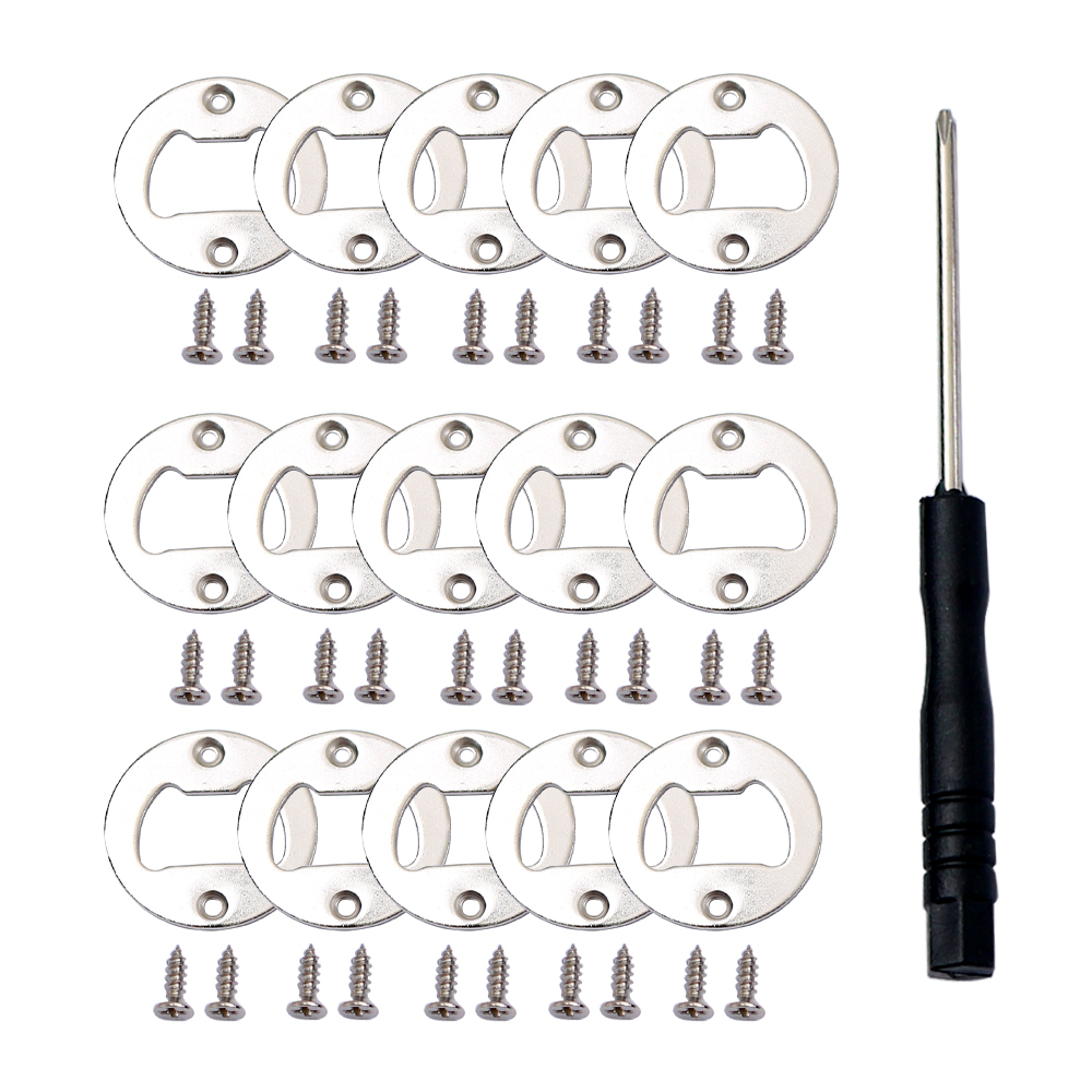 80 Bottle Openers + Screws - Pack + Screwdriver, Bagged