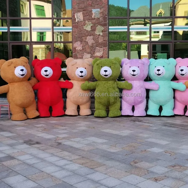 Personalizzato 2M 2.6M 3M animale vari colori Teddy si adatta al Costume gonfiabile della mascotte dell'orso per adulti