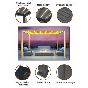 Modern açık su geçirmez Louvre Gazebo Gazebo biyoiklim alüminyum Pergola - Product Image 4