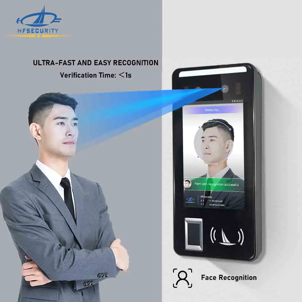 Hfsecurity fr05 Android nhận dạng khuôn mặt hệ thống NFC thẻ thời gian ghi âm Nhận dạng khuôn mặt thiết bị đầu cuối với phần mềm miễn phí