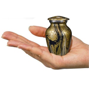 Insanlar için klasik mermer altın alüminyum kremasyon Urn bebek külleri için dört küçük hatıra seti - Product Image 3