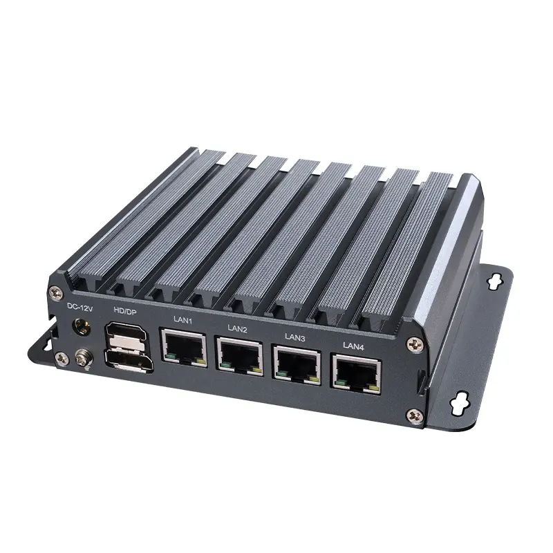 Piesia N300 casing komputer Mini tanpa kipas DDR516GB Industrial 5 * RS232 TPM2.0 M.2 SSD 4 POE LAN R2.5 Gbps Router Firewall PC Mini