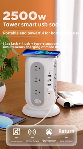Enchufe vertical inteligente Multifuncional Conveniente 4USB Carga Tipo-c Enchufe de torre para el hogar - Product Image 5