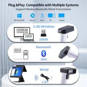 Lector de código de barras 1D a prueba de golpes Escáneres de barras Qr Escáner de código de barras Bluetooth 2D automático de mano - Product Image 4