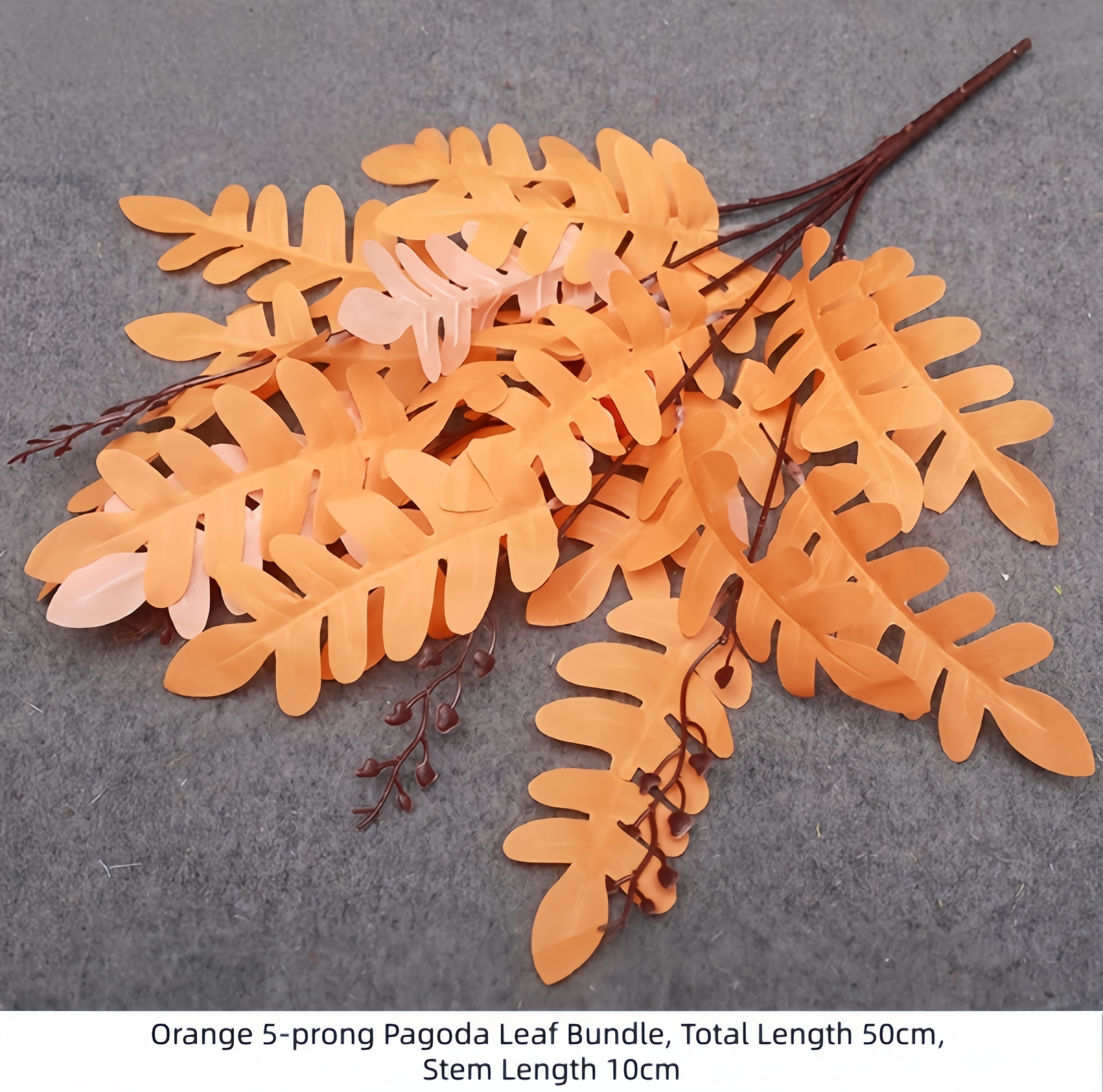 Lot de feuilles de pagode orange à 5 branches