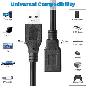 สายต่อ2.0 USB ตัวผู้เป็นตัวเมียสำหรับอะแดปเตอร์สำหรับถ่ายโอนข้อมูลและชาร์จ USB ตัวผู้เป็น USB ประเภทผลิตภัณฑ์ที่เป็นผู้หญิง - Product Image 3