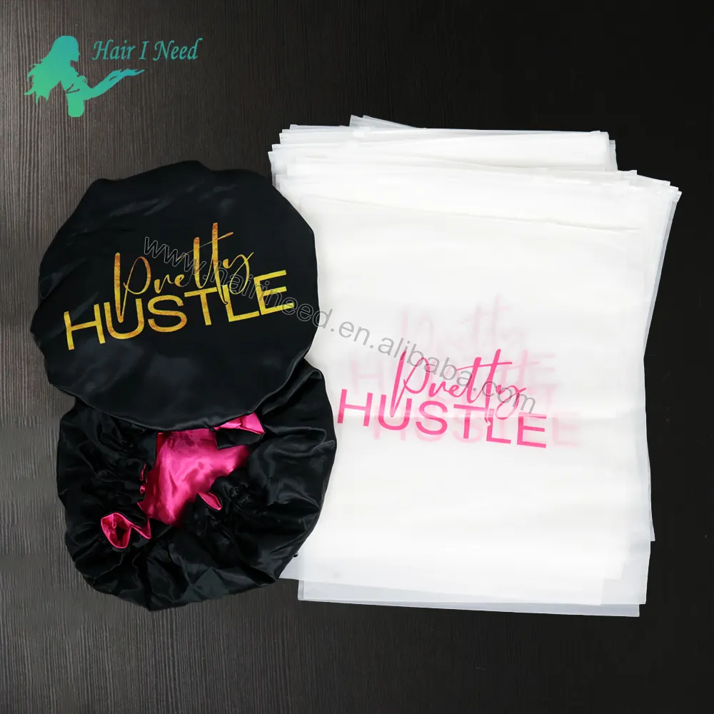 Bolsas de plástico con cierre de cremallera para ropa, embalaje de peluca con logotipo personalizado, polietileno impreso