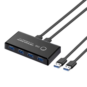 USB-Switch-Wahlschalter KVM USB3.0 Switcher 2 PC-Port-Sharing-Geräte für Tastatur-Maus-Drucker-Monitor-Hub
