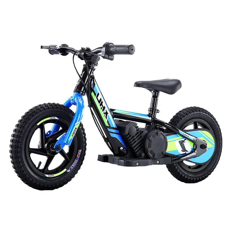 Rendimiento de alta calidad, material de acero de 12 pulgadas, 2 ruedas para bicicleta infantil, bicicleta eléctrica recargable de 180W y 24V