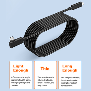 A168 USB 3.1 tip-c TPE dış kabuk ticari mühendislik kablolama için uygun hızlı şarj erkek-l 90 ° optik Fiber kablo - Product Image 2