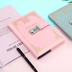 Cuaderno de cuero PU A5 con logotipo personalizado, cuaderno multifuncional con bloqueo de contraseña - Product Image 5