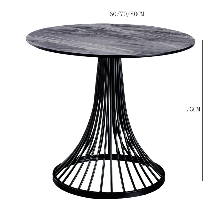 Moderno e minimalista ufficio negoziazione tavolo da caffè a casa in marmo con Base in metallo tavolo laterale popolare legno massello da caffè