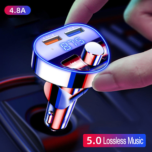 PSDA无线5.0免提车载套件音频MP3播放器FM发射器4.8A USB快速充电器汽车TF/u盘音乐播放 - Product Image 3