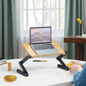 Chiều cao có thể điều chỉnh đa năng tre bàn Riser Ergonomic khay máy tính ráp máy tính xách tay đứng - Product Image 2