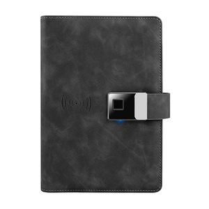 Uso multifunción Huella digital para desbloquear PUleather Bloc de notas 8000mAh 1000 colores Tamaño A5 Cargador inalámbrico Banco de energía Diario Notebook - Product Image 1