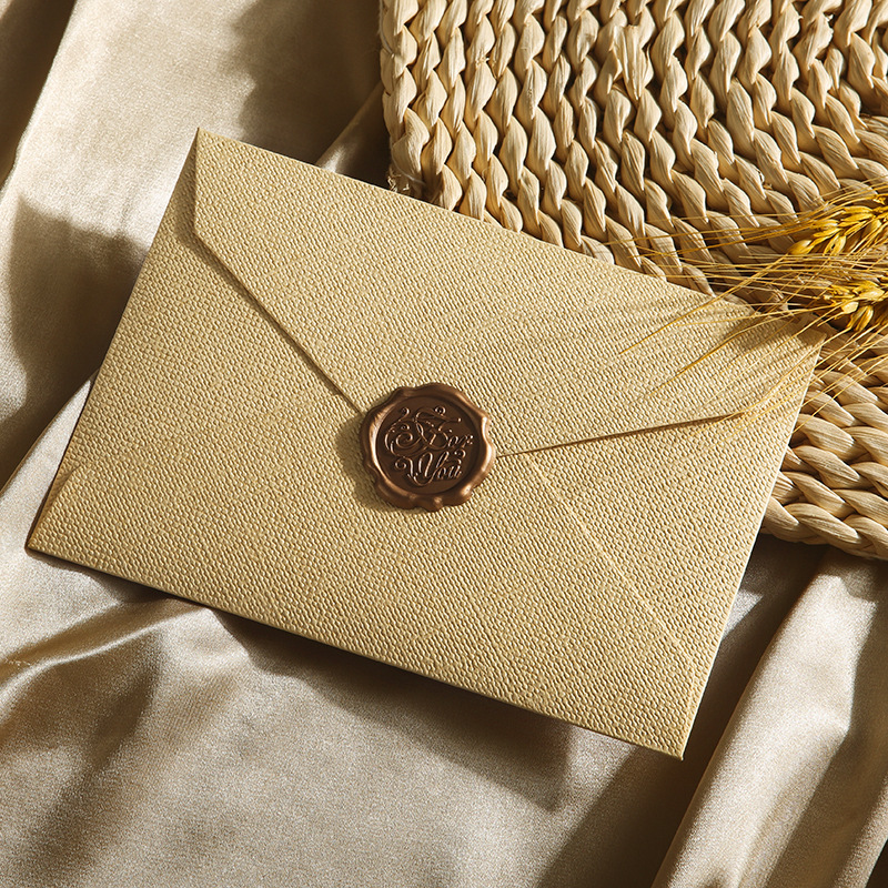 1 enveloppe en lin jaune + 1 sceau de cire