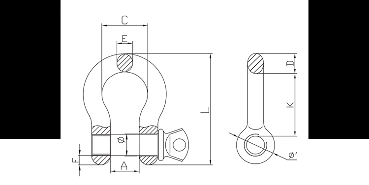 SLR364 High Strength Screw Pin Bow Shackle