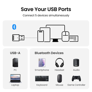 BT606 ATS2851 Mini USB <strong>Bluetooth</strong> 5.3 Dongle Driver Free BT 5.3 Audio Transmitter Adapter <strong>for</strong> Computer <strong>Bluetooth</strong> - Product Image 3