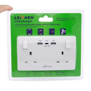 Presa interruttore a parete Multi-sbocco 13A con caricatore USB doppia presa a commutazione doppia presa 2 prese prese elettriche - Product Image 6