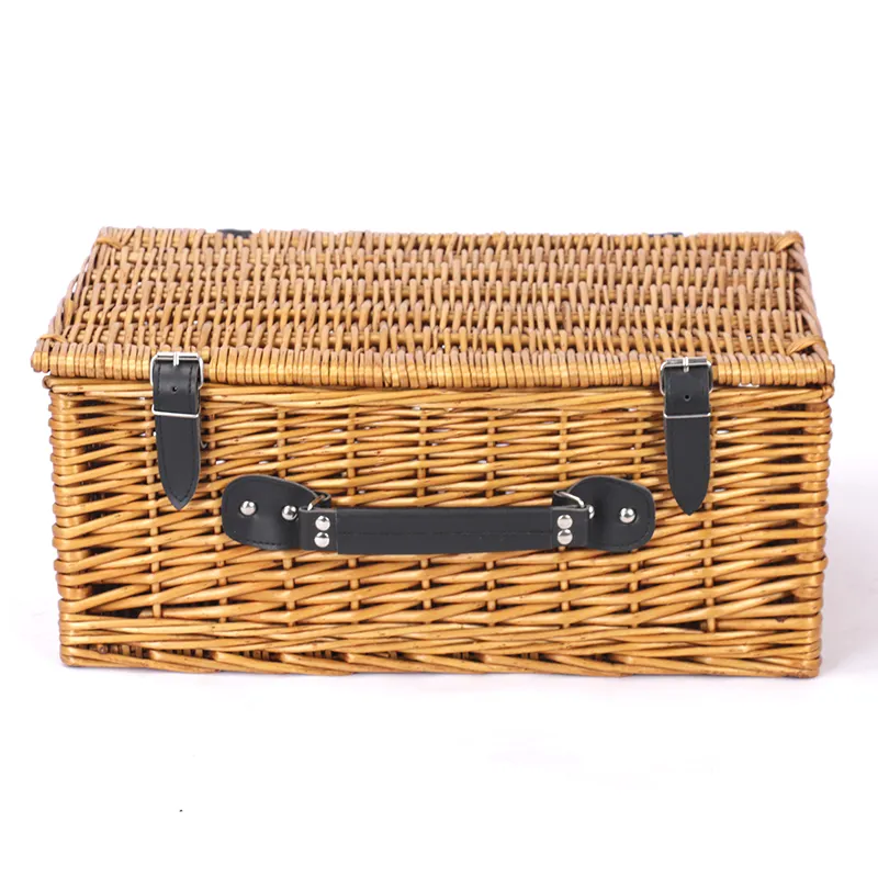 Tùy Chỉnh Trống Wicker Picnic Basket Cho 4 Người, Wicker Picnic Basket Với Nắp Và Xử Lý