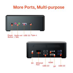Mini-pc AMD Ryz-en 5 3550H, 4K, HTPC Barebone ryz-en 7 2700U, ordenador de escritorio, compatible con Win10 pro, Linux, WiFi, tipo-c - Product Image 2