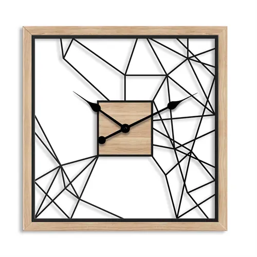 Einfache Mode Stille Wohnzimmer Holz und Metall Hängende Uhr Küche Dekoration Uhr Kunst Dekor Uhr