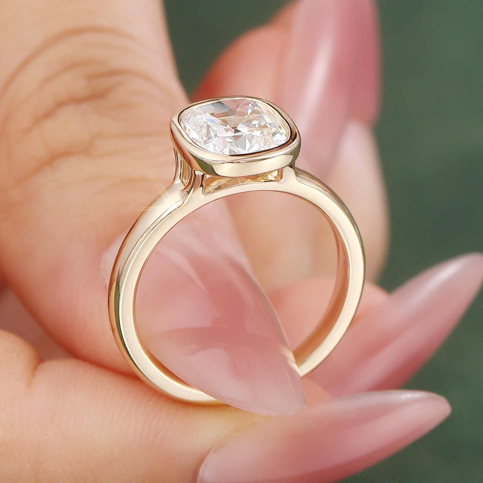 Real solid 10k gold lab diamond ring