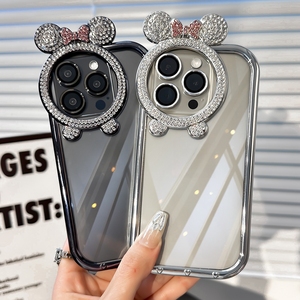 AilesTecca kelebek elmas glitter telefon kılıfları iPhone16 için 15Pro Max şeffaf şeffaf cep kapak kabuk lens flim ile - Product Image 1