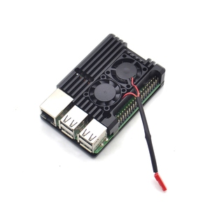 Carcasa de Metal y plata para Raspberry Pi 4B, carcasa negra de aleación de aluminio