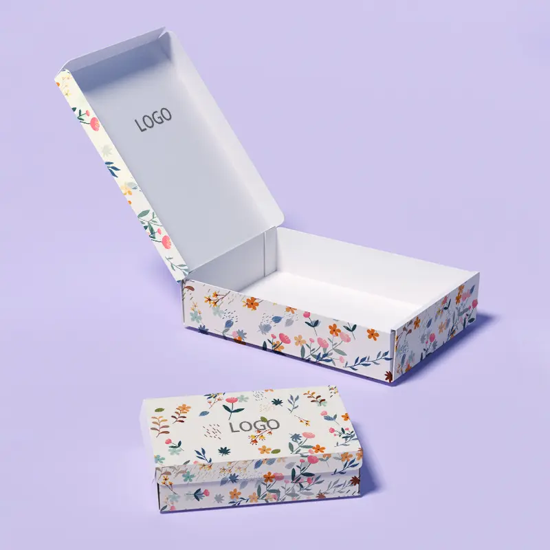 Caixa de presente rígida de papel ondulado impressa personalizada, revestimento UV ecológico, materiais reciclados, perfume, flores, cosméticos, artesanato com velas