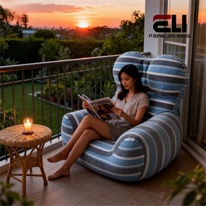 โซฟาผ้าพีวีซีแบบพองได้นุ่มสบายๆขนาด200กก. ทำจากผ้าพีวีซีรักษ์โลกพร้อมรับน้ำหนักได้แบบเรียบง่าย - Product Image 4