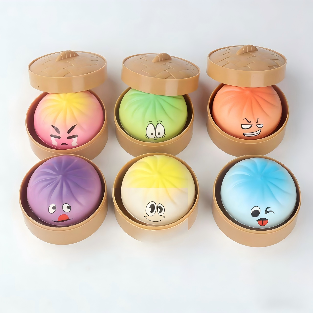 Bollos grandes con cuentas de colores