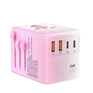 25w快速充电通用旅行适配器，带<span class=keywords><strong>USB</strong></span>和Type-C世界适配器通用插头，用于电源插座电气插头