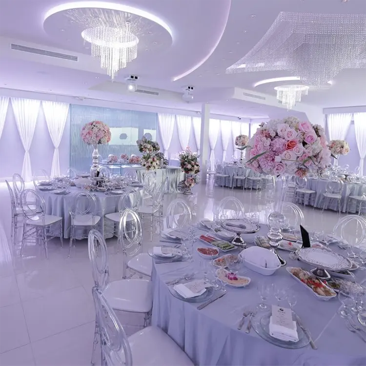 Sillas modernas de cristal transparente tiffany, de acrílico, para sala de bodas y eventos