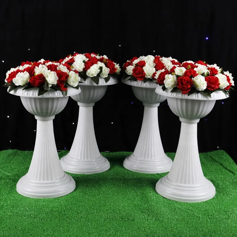 Macetas de plástico elegantes europeas, columna, florero, centros de mesa de boda, soportes de flores, jardín, porche, maceta, decoración del hogar