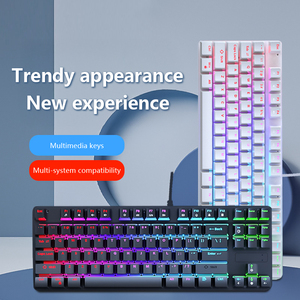 Teclado mecánico con cable, 87 teclas, retroiluminación mecánica de colores mezclados, ordenador de escritorio, oficina, juego de deportes electrónicos, Teclado mecánico - Product Image 5