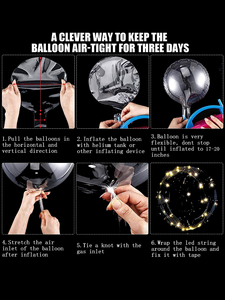 20 inç Led Bobo balonlar işık yanıp sönen Glow temizle şeffaf balon için dize ışıkları ile doğum günü noel çar dekor - Product Image 3